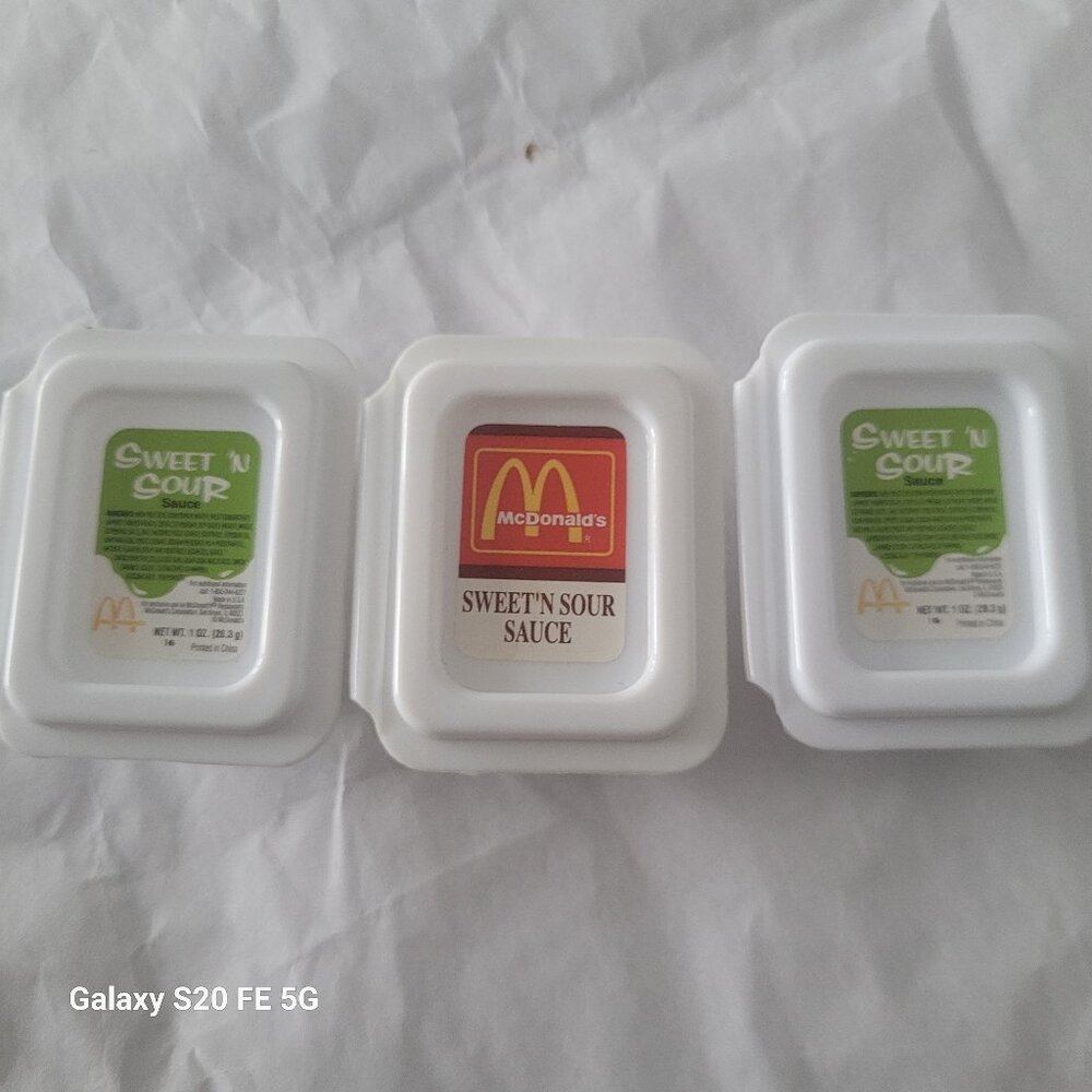 McDonalds Vintage Playfood 3 Sweet and Sour Sauces